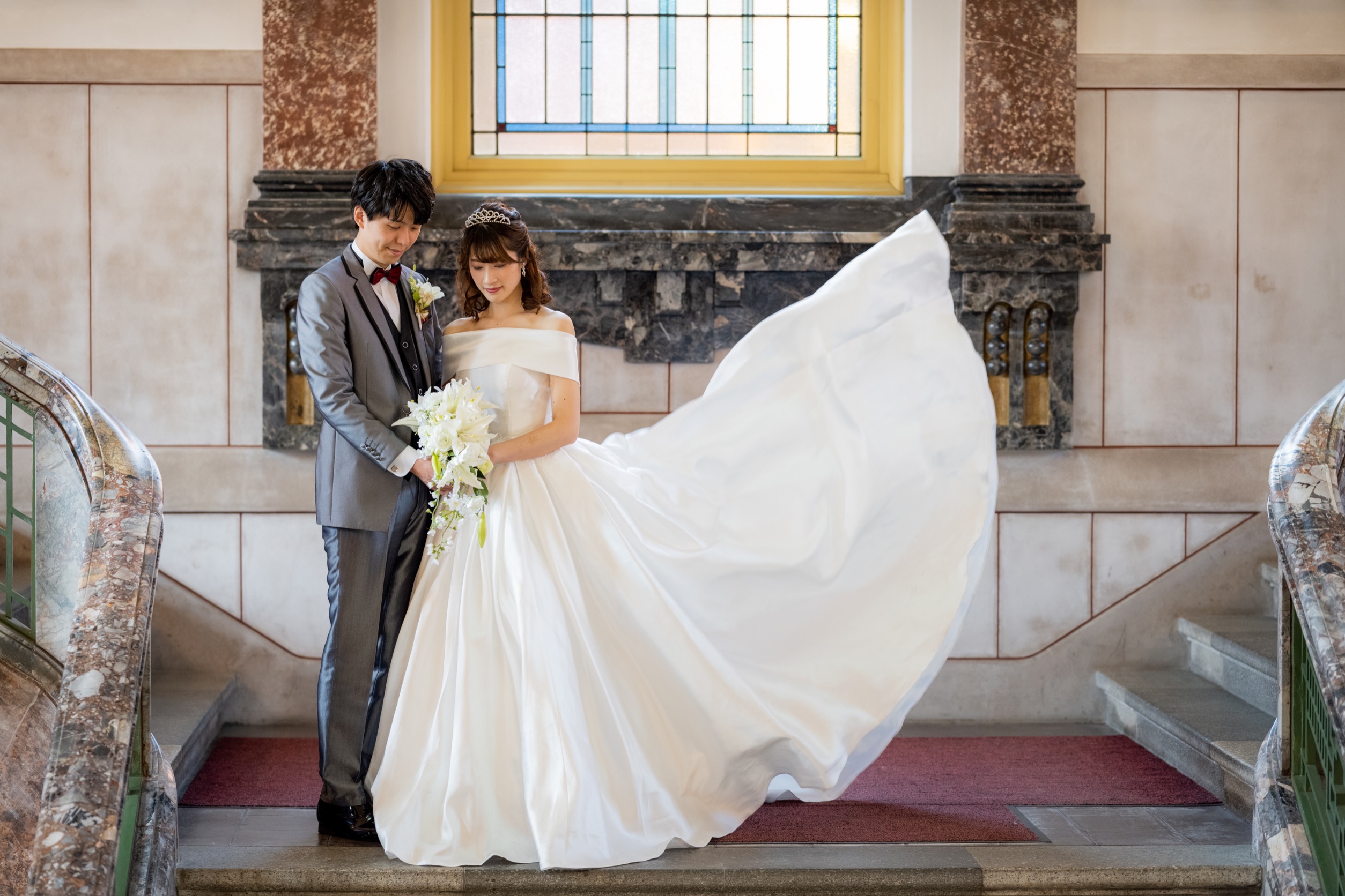 美品】ワタベウェディング FELIZ ブラウン ネクタイ (BR) ＆チーフ 美