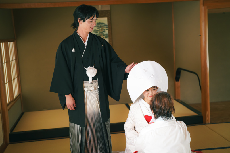 綿帽子と角隠し