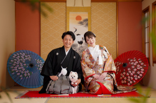 ペットのわんちゃんとの撮影