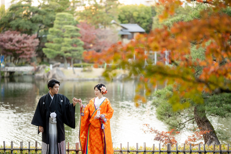 紅葉の日本庭園