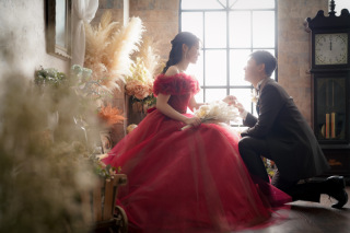 暖色系カラードレス