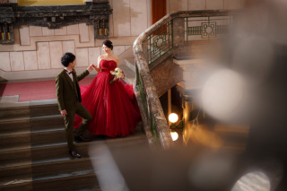 暖色系カラードレス