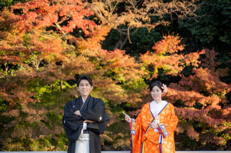 紅葉の日本庭園