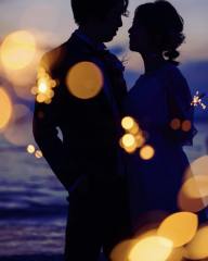 サンセットと花火