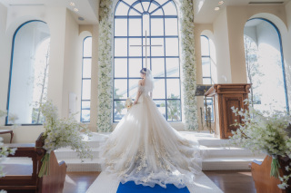 映えるウェディングドレス