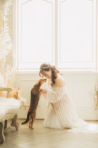 ペットと一緒にマタニティフォト