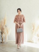 ピンクベージュパンツドレス