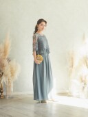 グリーンパンツドレス