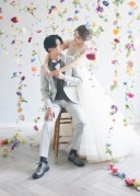 お花に囲まれて