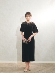 ベロア ワンピースドレス