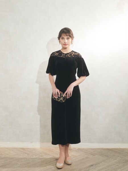 ベロア ワンピースドレス