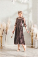 ブラウンワンピースドレス