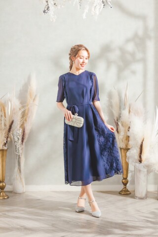 ネイビーワンピースドレス