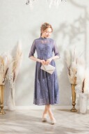 ブルーグレーゲストドレス