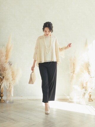 バイカラーパンツドレス