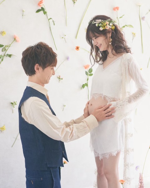 フラワーマタニティフォト