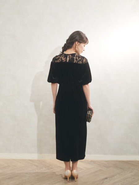 ベロア ワンピースドレス