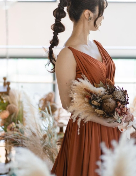 カラードレスでウェディングフォト