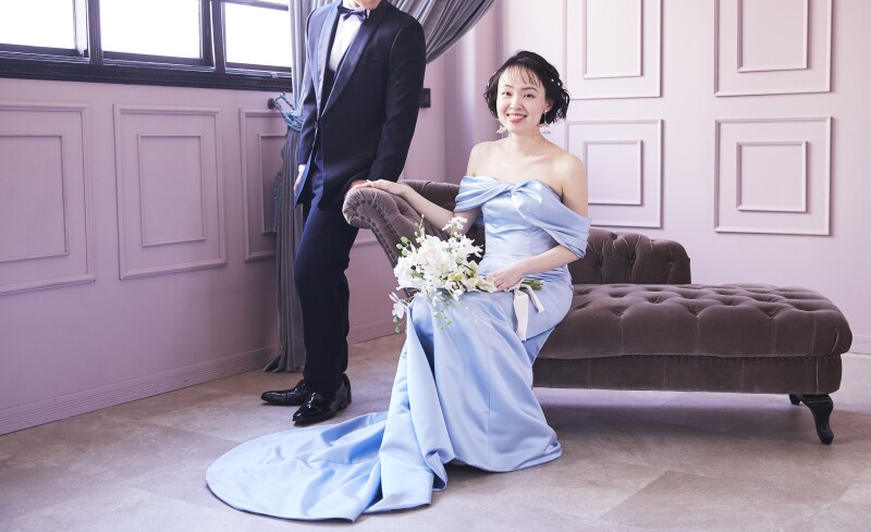 カラードレスでウェディングフォト