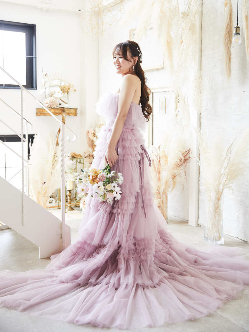 韓国風ピンクドレス