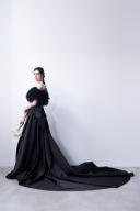 新入荷・オフショルブラックAラインドレス