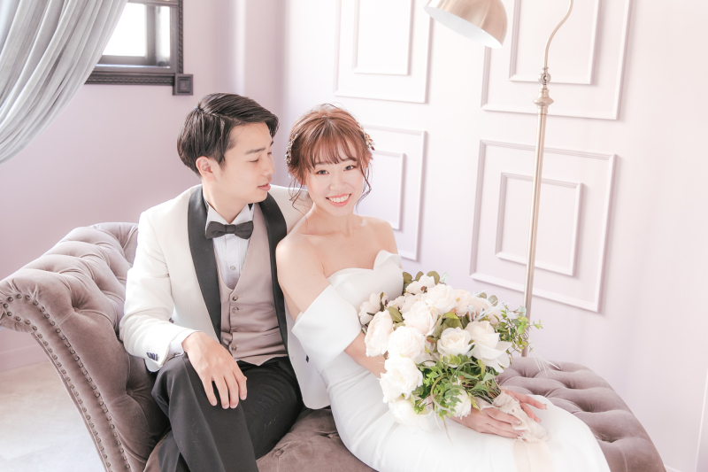 スタジオ撮影・ペットと一緒にウェディングフォト