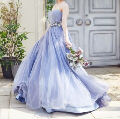 ガーデンでカラードレスフォト