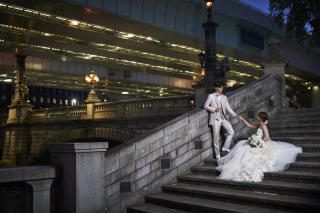 日本橋　ナイトロケーションウエディングフォト