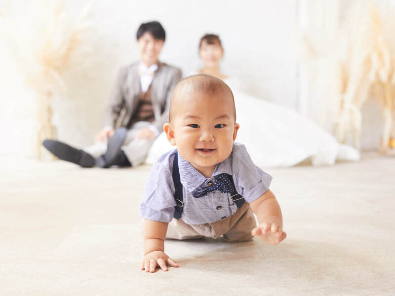 家族と一緒にウェディングフォト
