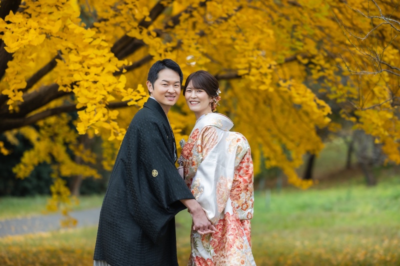 日本庭園の紅葉