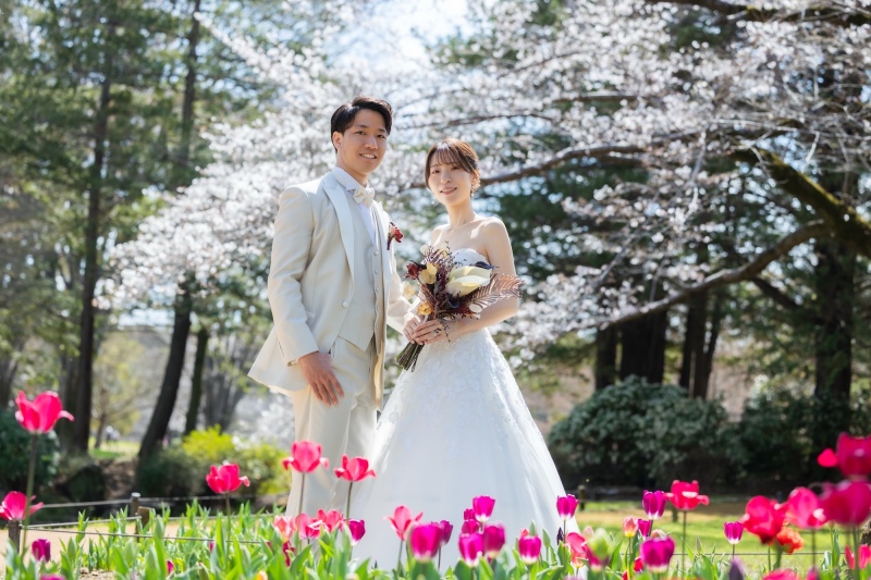 春爛漫!桜と菜の花、愛犬と叶えるウェディングフォト