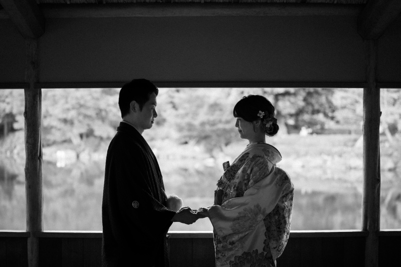 日本庭園の紅葉