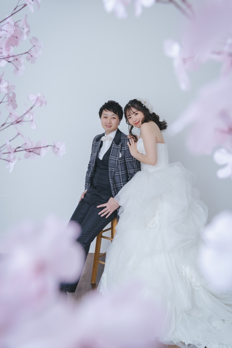 スタジオでも桜と撮影!