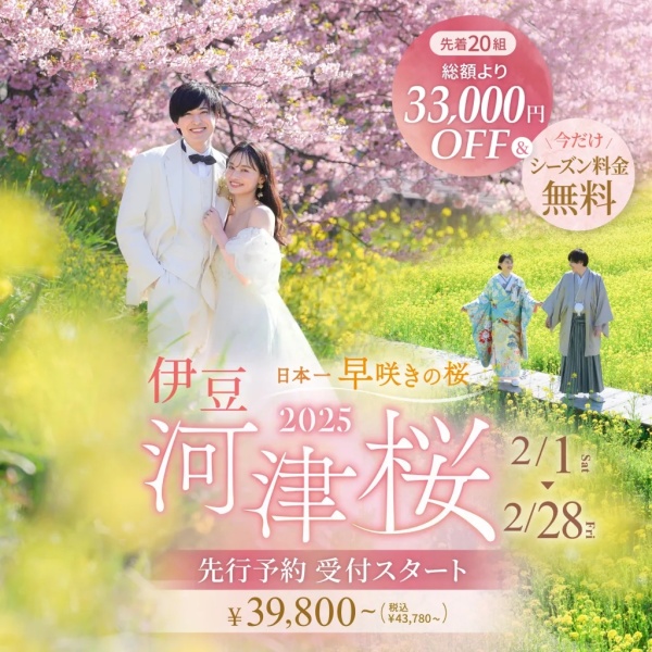 【 好 評 受 付 中 】2025年伊豆河津桜プランスタート
