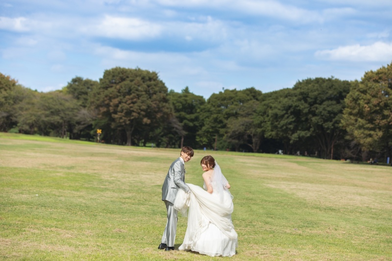 家族みんなで昭和記念公園撮影