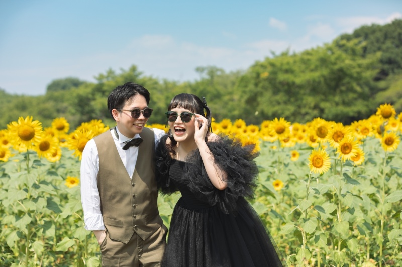 夏が来た!青空の下でひまわり撮影!