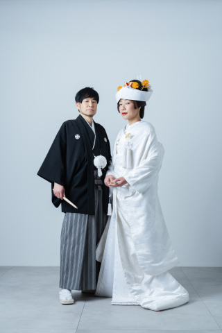 和装でかつら撮影