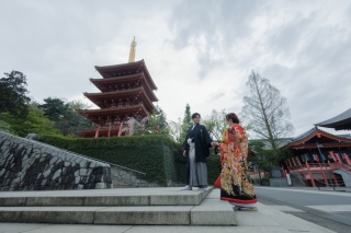色打掛で高幡不動尊ロケ⛩️