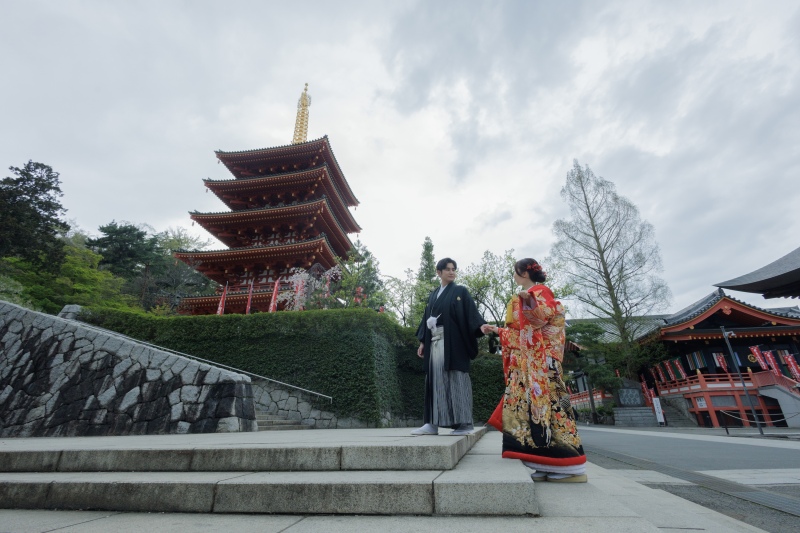 色打掛で高幡不動尊ロケ⛩️