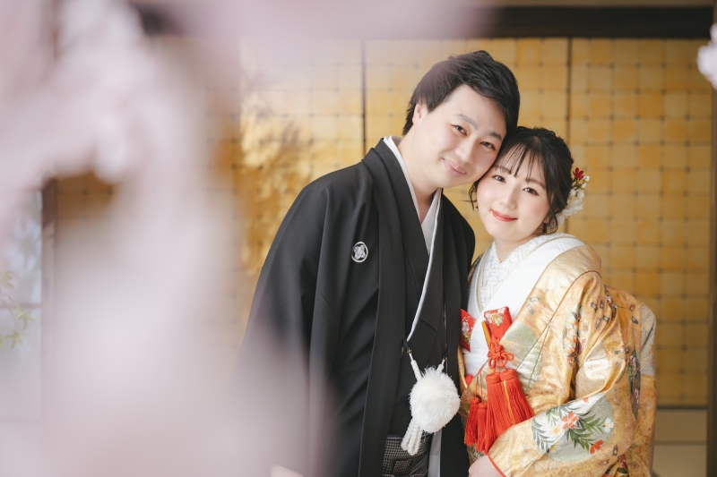 スタジオでも桜と撮影!