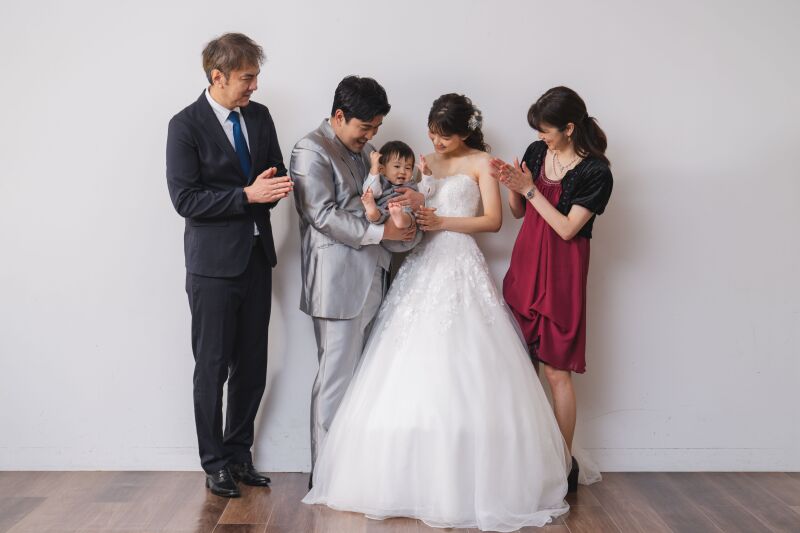 お子様やご家族様とのファミリーフォトウェディング♡