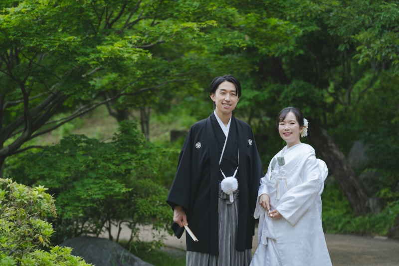 ネモフィラと日本庭園
