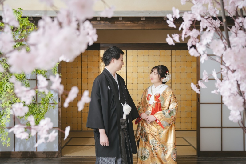 スタジオでも桜と撮影!
