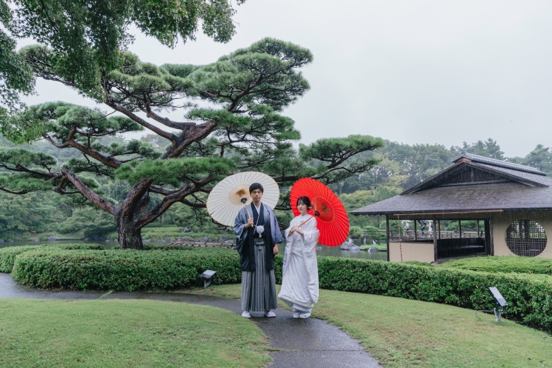 雨の日の和装ロケーション
