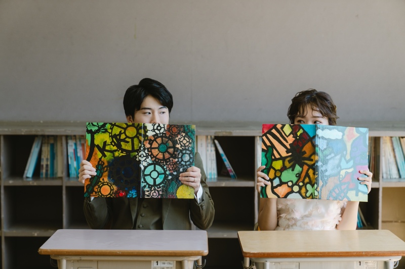 懐かしの小学校でウェディングフォトを