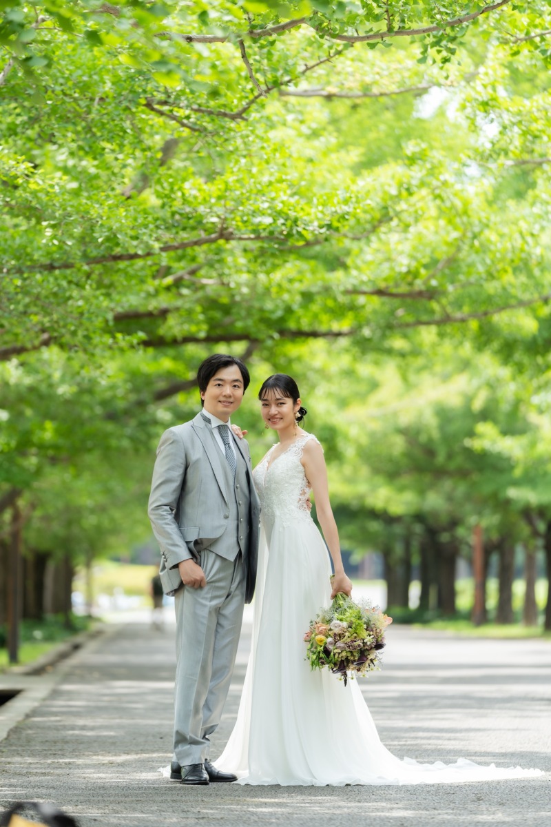 昭和記念公園で紫陽花と華やかに撮影