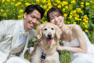 春爛漫！桜と菜の花、愛犬と叶えるウェディングフォト