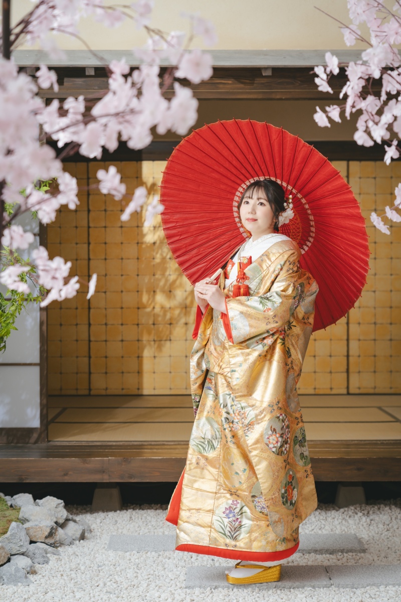 スタジオでも桜と撮影!