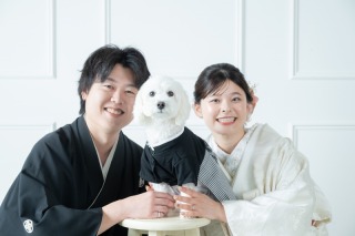 スタジオでわんちゃんと撮影♪