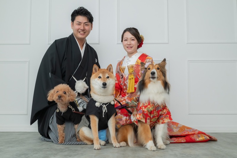 大切な家族と一緒に♡ワンちゃんとの前撮り撮影♪